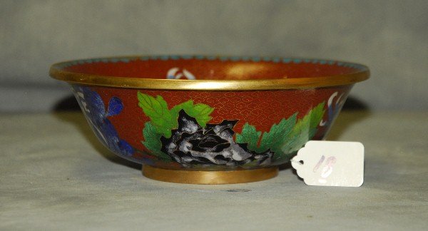Chinese cloisonne bowl H:2.75" D:8.25": Chinese cloisonne bowl H:2.75" D:8.25"