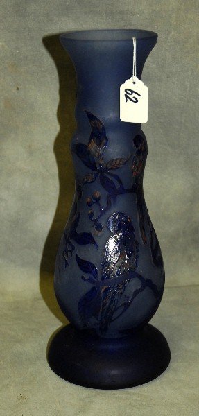 Art glass vase signed Galle. H:14": Art glass vase signed Galle. H:14"
