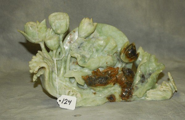 Large Chinese jade carved figural group. H:8" L:13" (1 of 2)