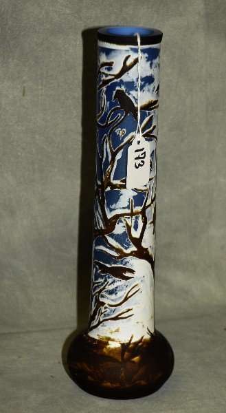 Art glass vase signed Galle. H:12": Art glass vase signed Galle. H:12"