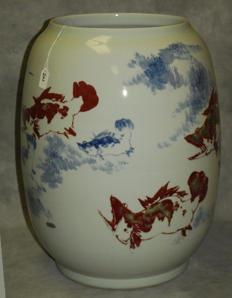 Large Chinese porcelain planter. H:23" D:" (1 of 3)