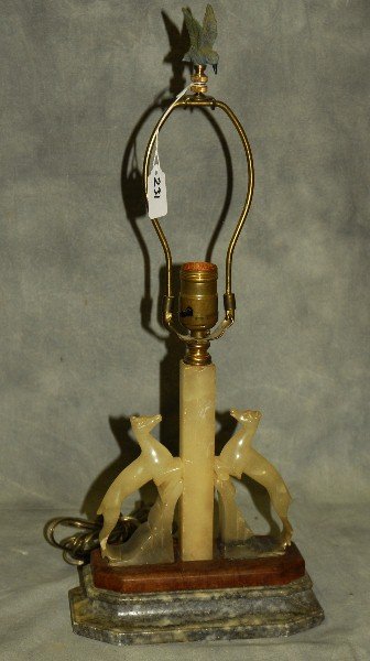 Deco style table lamp. H:21: W:9" (1 of 2)