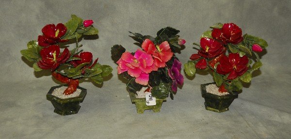 3 Chinese jade trees. H:10" (1 of 3)
