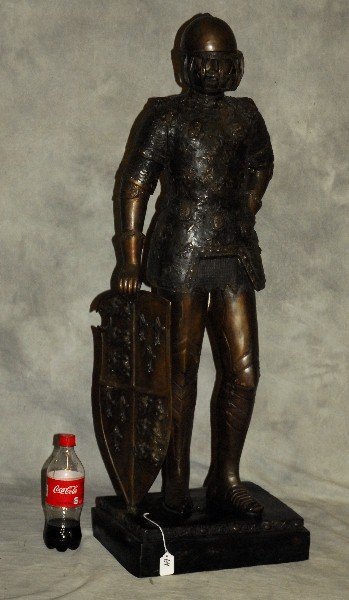 Bronze figure of a French Knight H: 40": Bronze figure of a French Knight H: 40"