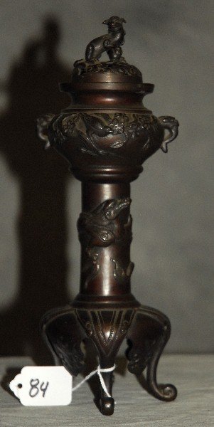 Antqiue Chinese bronze censor H: 11": Antqiue Chinese bronze censor H: 11"