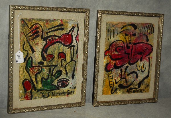 Two Alexander Gore oil paintings, signed and dated: Two Alexander Gore oil paintings, signed and dated Largest: 15" x 12"