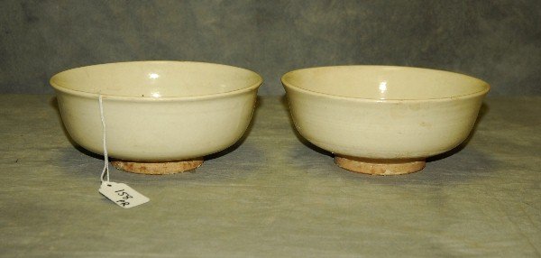 Pair of Chinese Yuan Dynasty pottery bowls 3" x 7 5": Pair of Chinese Yuan Dynasty pottery bowls 3" x 7 5"