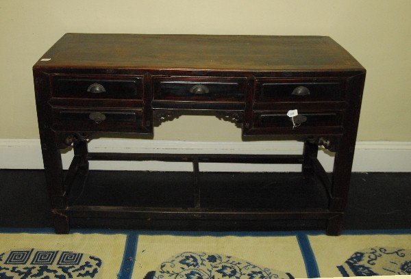 Chinese hardwood desk H: 32 5" W: 54" D: 23": Chinese hardwood desk H: 32 5" W: 54" D: 23"