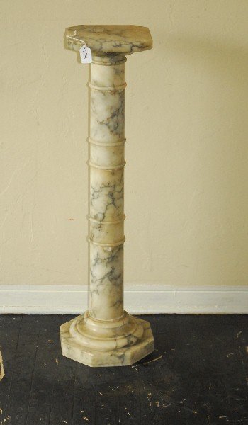 Marble pedestal H: 35" D: 11": Marble pedestal H: 35" D: 11"