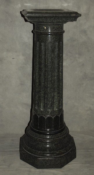 Antique Verde marble pedestal. H:42" W:16" D:16". (1 of 1)