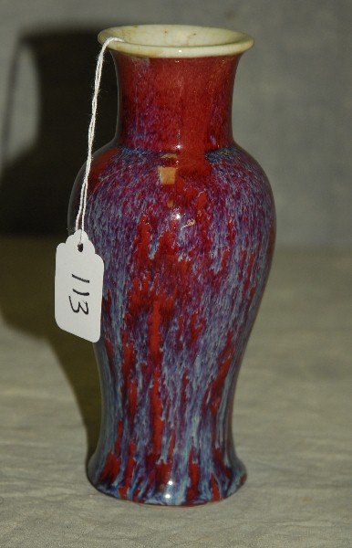 Chinese flambe porcelain vase 7 5": Chinese flambe porcelain vase 7 5"