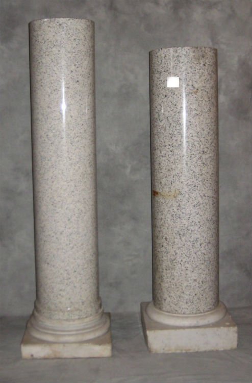 Two antique granite pedestals. H:48" W:15" D:15" and (1 of 1)