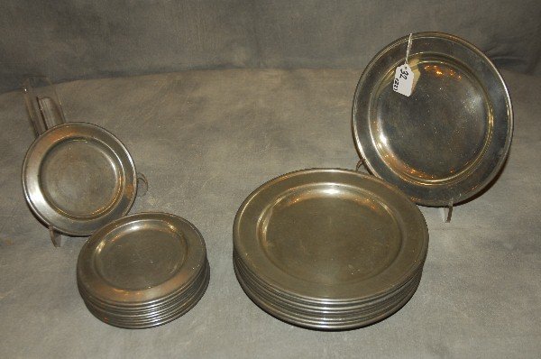 22 Pieces Jane Teller, Locust Valley, NY Pewter, butter: 22 Pieces Jane Teller, Locust Valley, NY Pewter, butter plates (10) lunch plates (12)