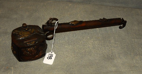 Chinese brass hot iron. L: 14" (1 of 4)