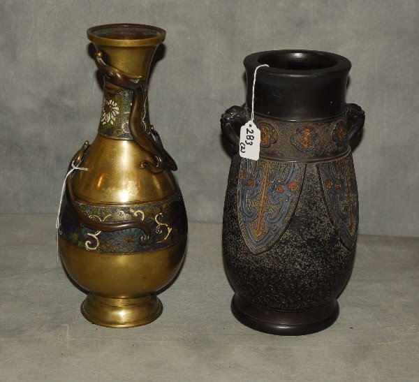 Chinese bronze and terracotta vases. Largest: 14": Chinese bronze and terracotta vases. Largest: 14"