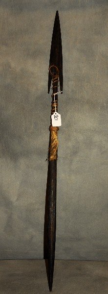 African Macassar Ebony Fishing Spear: African Macassar ebony fishing spear. 33.5"