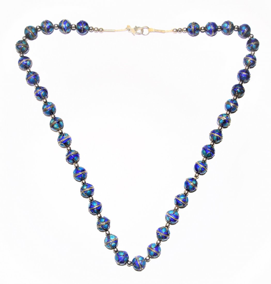 Antique Islamic Persian Round Enamel Silver Necklace (1 of 3)