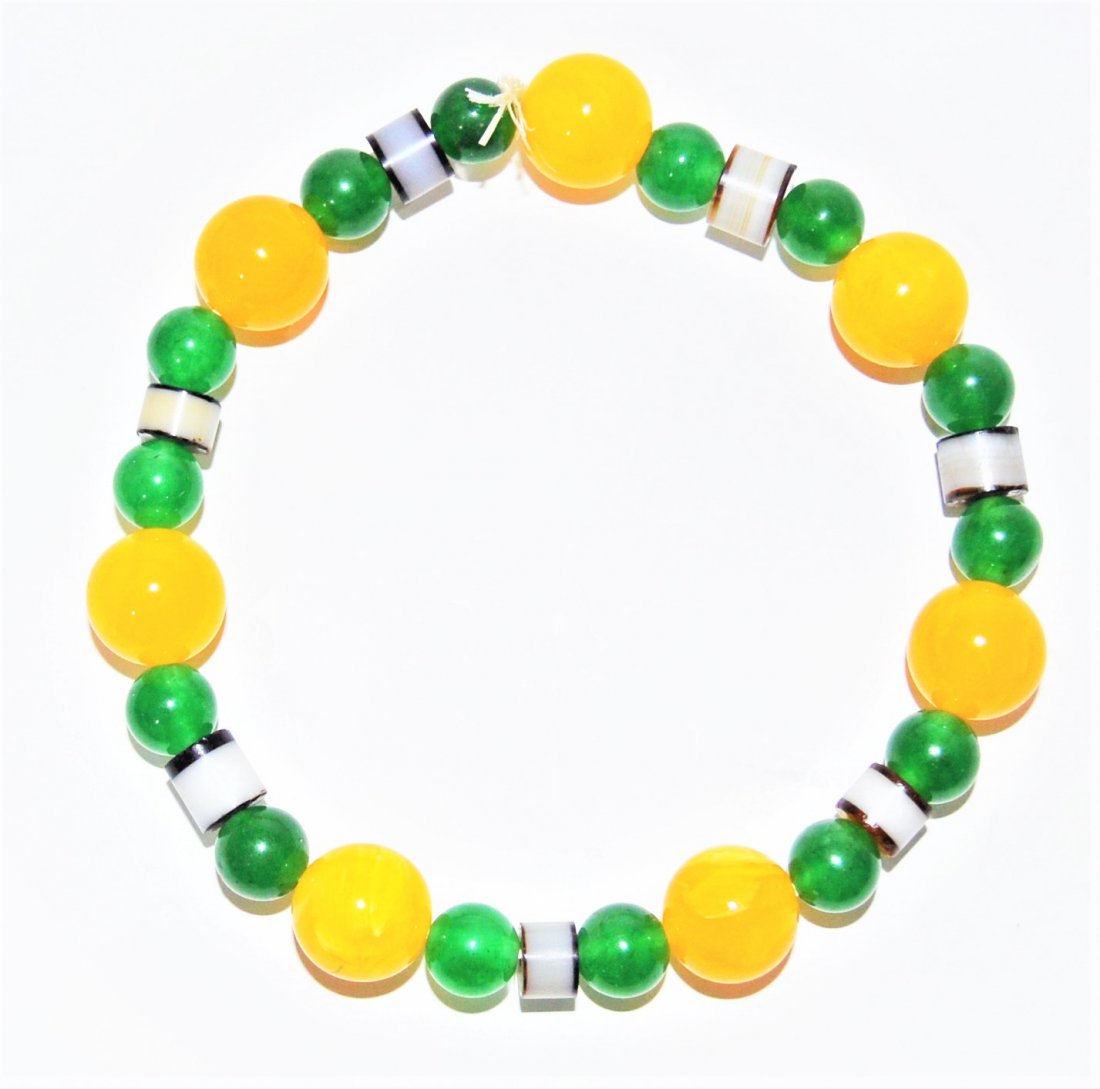 Rare & Beautiful Amber, Jade & Sulaimani Beads Bracelet (1 of 1)