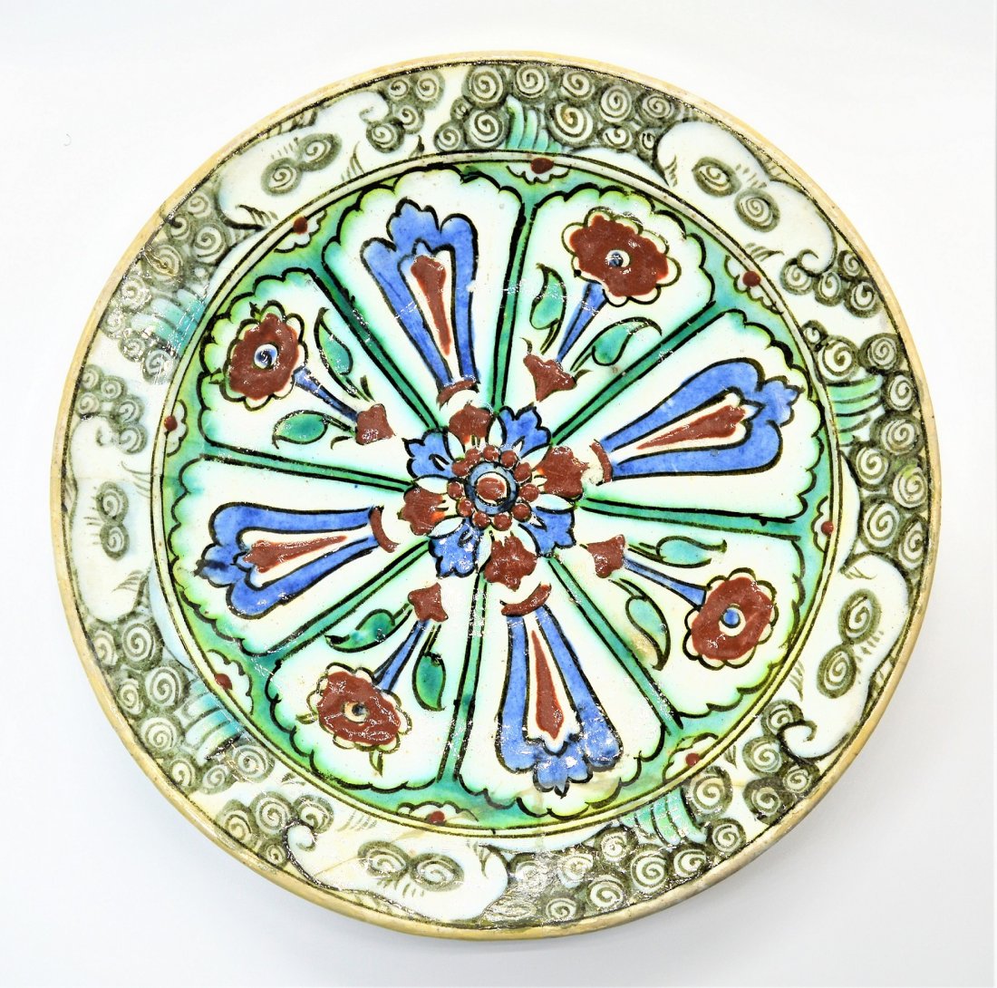 VERY RARE OTTOMAN IZNIK POTTERY DISH TURKEY CIRCA 1600 (1 of 7)