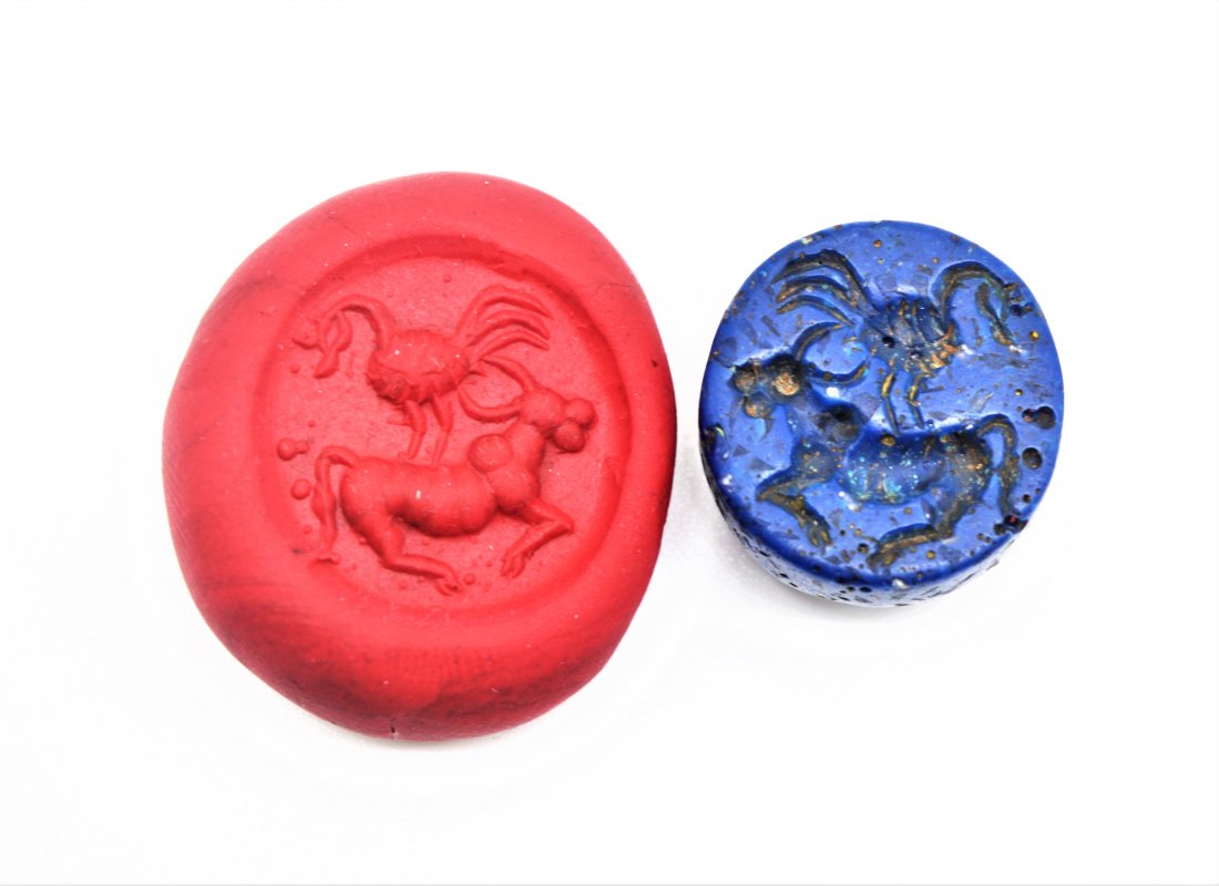 ANCIENT BACTRIAN GLASS STAMP SEAL 3RD TO 2ND BCE (1 of 4)