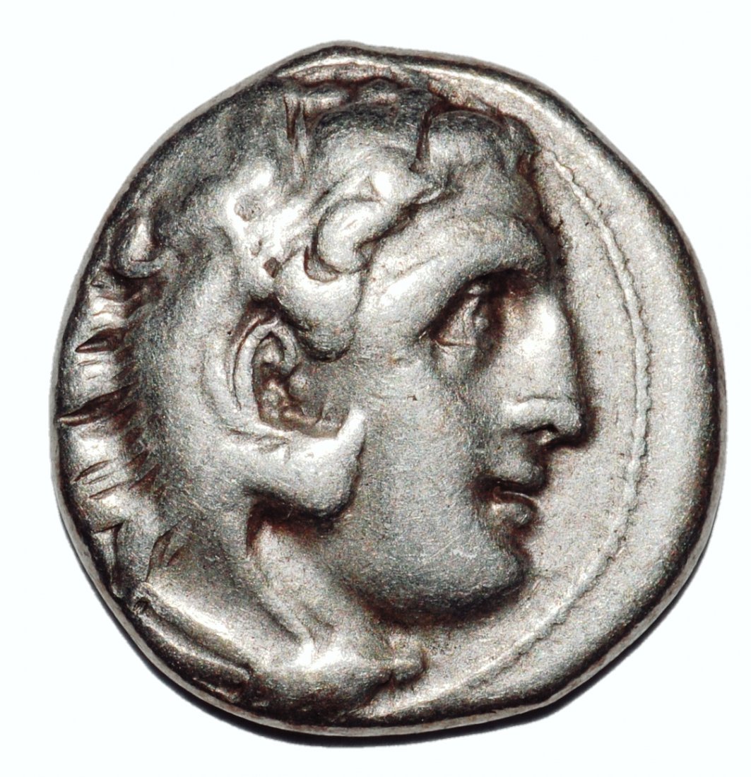 ANCIENT ALEXANDER III THE GREAT. 336-323 BC AR DRACHM: ANCIENT GREEK KINGS of MACEDON. Alexander III the great , 320-306/5 BC, or king, 306/5-301 BC. AR Drachm ( 4.20 g, ). In the name of Antigonos I Monophthalmos. As Strategos of Asia. Kolophon mint. Str