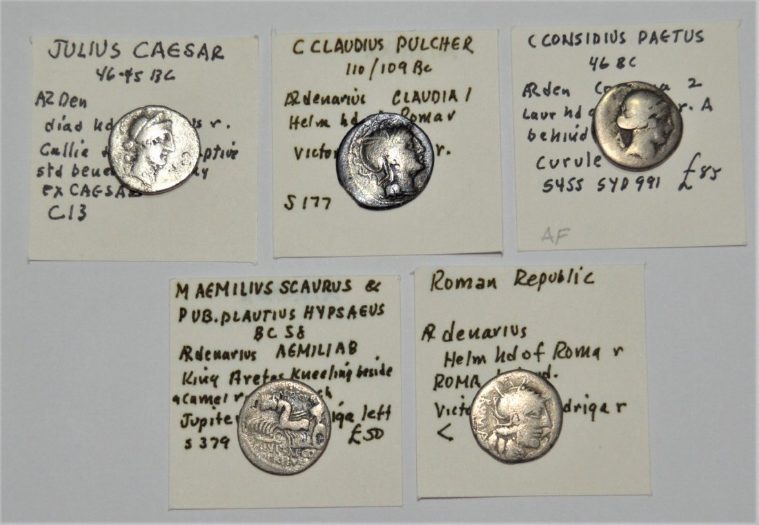 ROMAN EMPIRE A LOT OF 5 AR SILVER DENARIUS VARIOUS TYPE: Roman Empire - A lot of 5 AR Silver Denarius various Emperor and typesVarious quality All with collectors tag