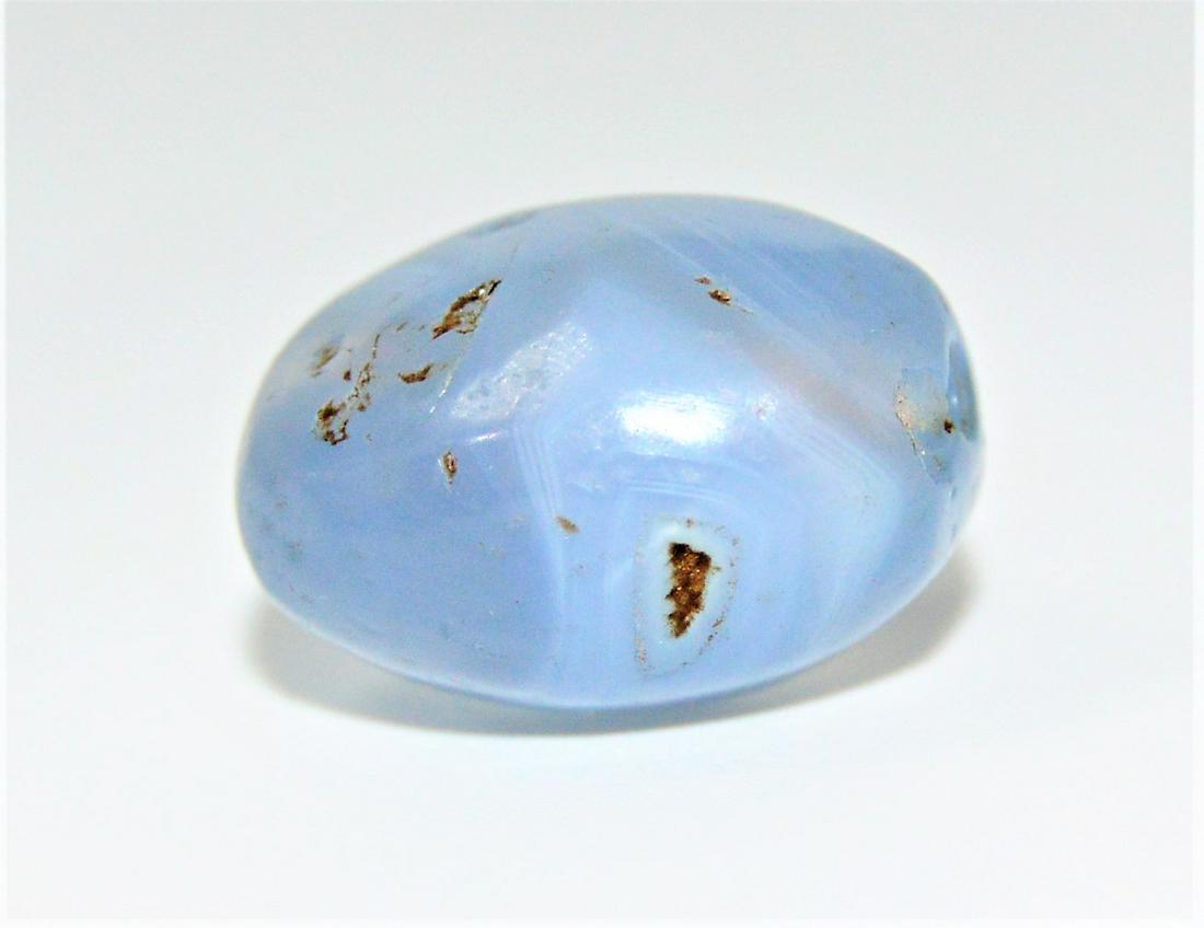 LARGE ANCIENT BLUE CHALCEDONY BEAD 1ST-2ND CENTURY (1 of 4)