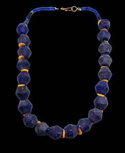 ANCIENT ROMAN BLUE GLASS BEADS NECKLACE 1ST CENTURY