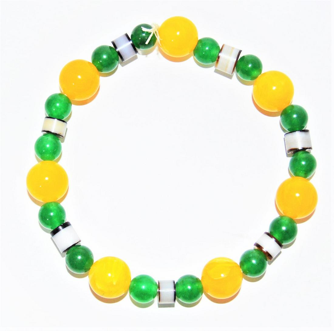 BEAUTIFUL AMBER, JADE & SULAIMANI BEADS BRACELET (1 of 1)