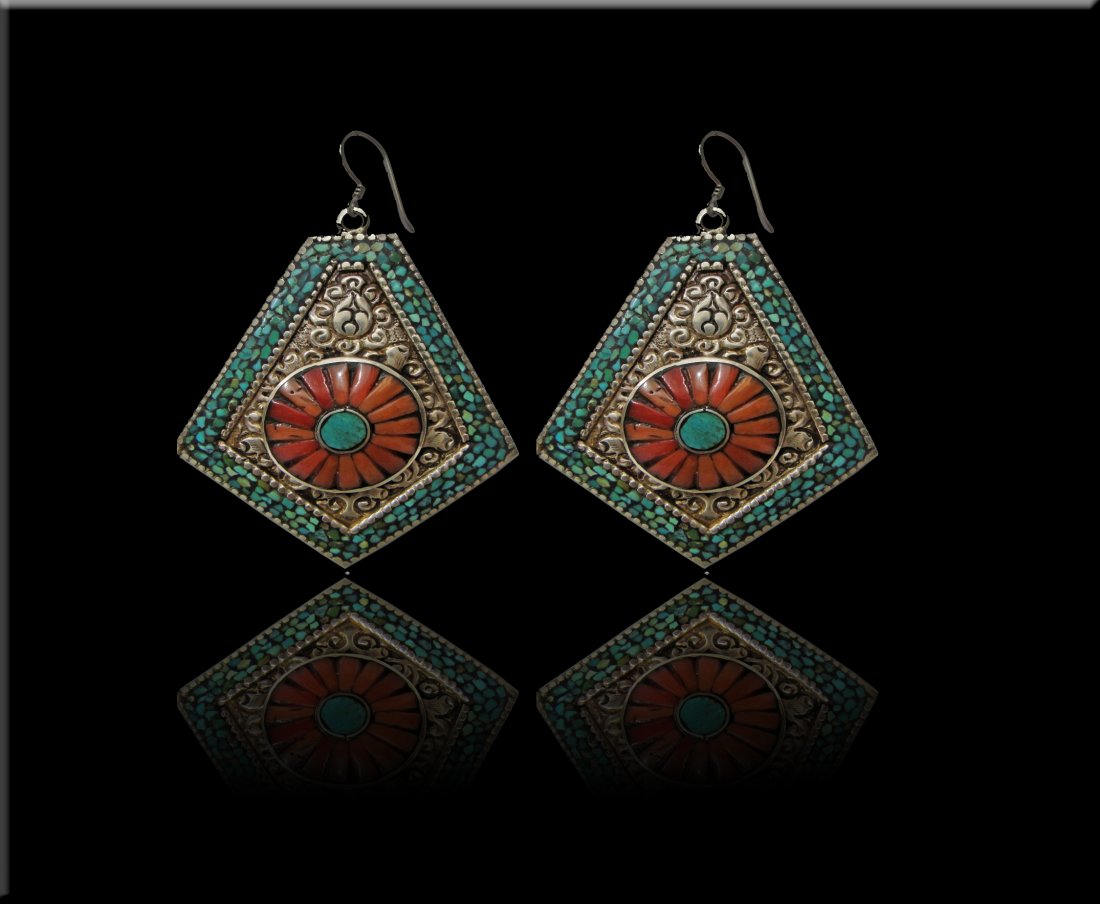 A Pair Of Magnificent Bukhara/Morocco Silver Earrings (1 of 1)