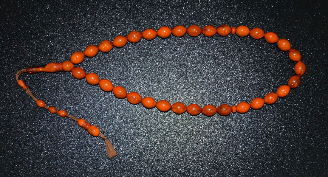 An Islamic Reconstituted Amber Beads Tasbeeh (1 of 1)