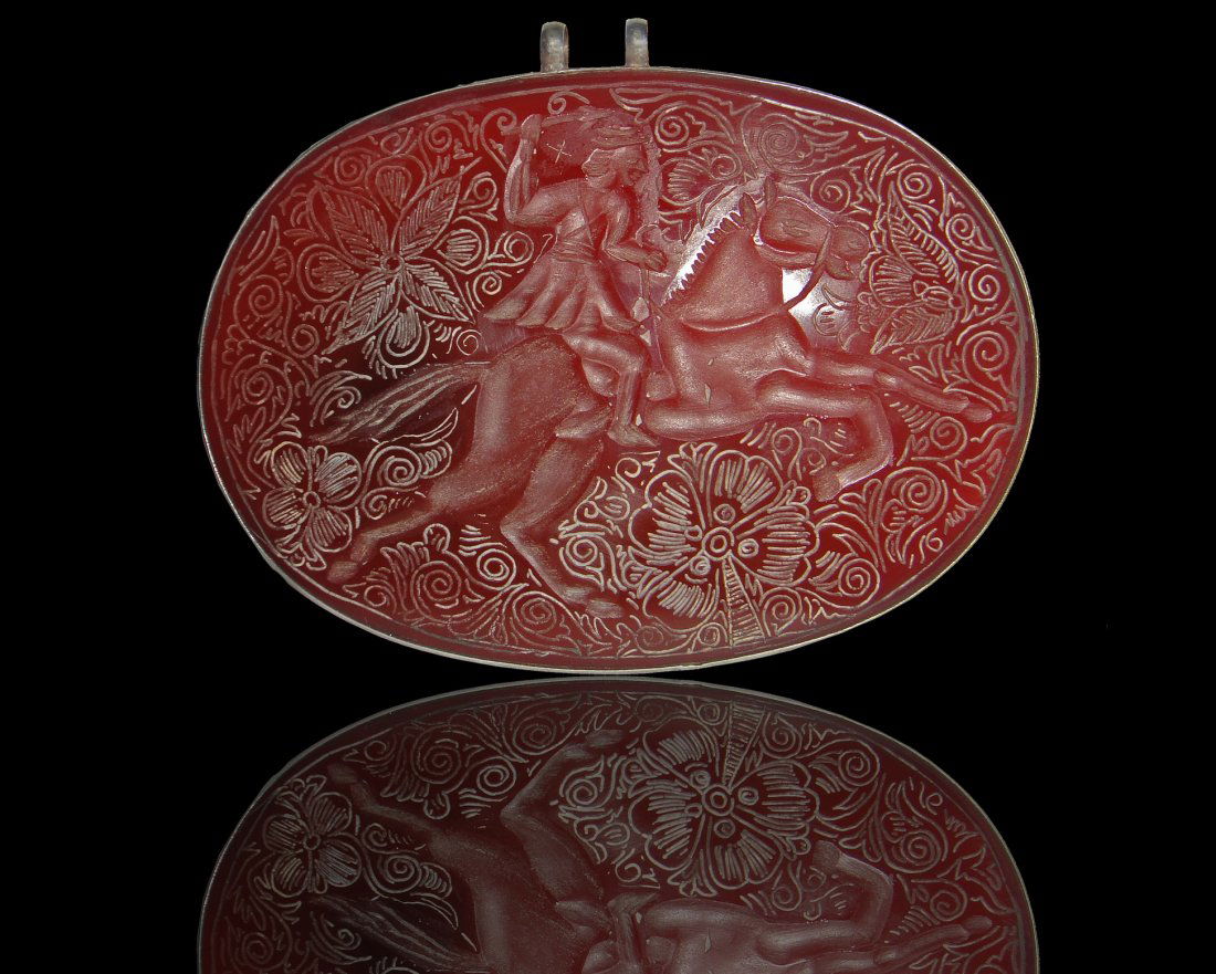A Magnificent & Large Qajar Agate Pendant 19th Centur (1 of 1)