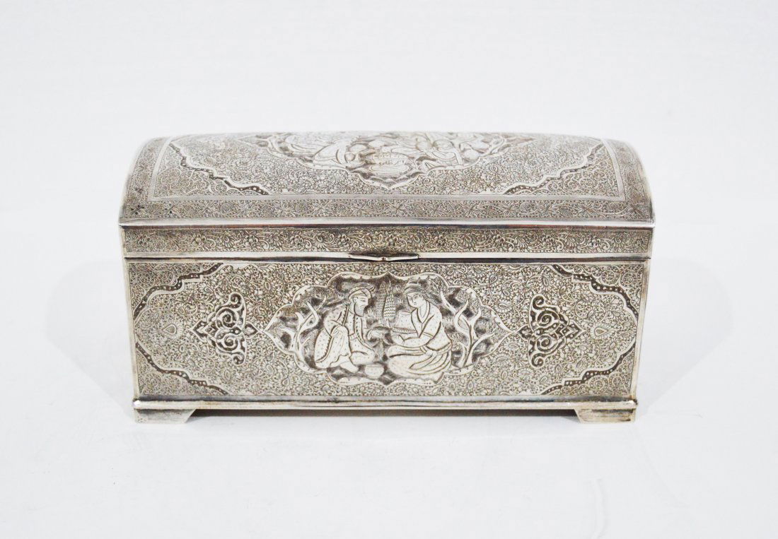 A Highly Important Qajar Silver Box Circa 19th Century (1 of 6)