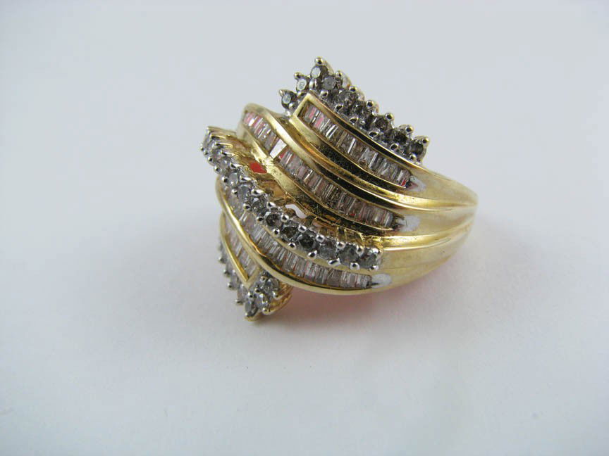 10k Gold and Diamond Ring. Solid Gold.: 10k Gold and Diamond Ring. Solid Gold.