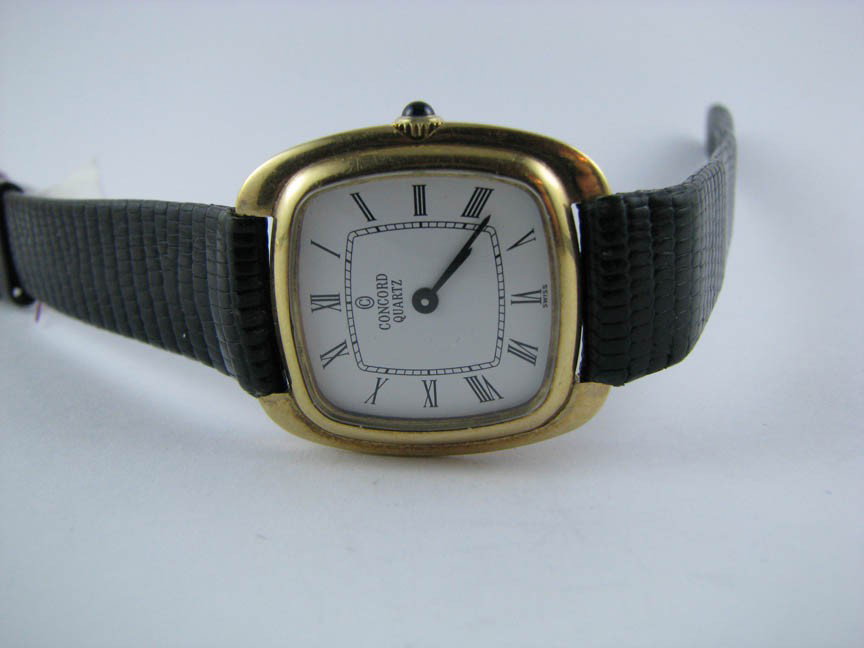 Concord Ladies watch with leather strap & Sapphire: Concord Ladies watch with leather strap & Sapphire jewel crown