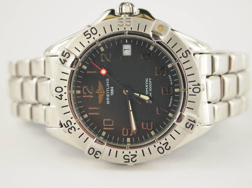 Breitling Mens Stainless Steel Automatic Watch.: Breitling Mens Stainless Steel Automatic Watch. Breitling, Mens, Stainless Steel, Date, Automatic Movement, Arabic Numeral Dial, Deployment Buckle, Swiss Made, Beautiful Condition, Pre-Owned.