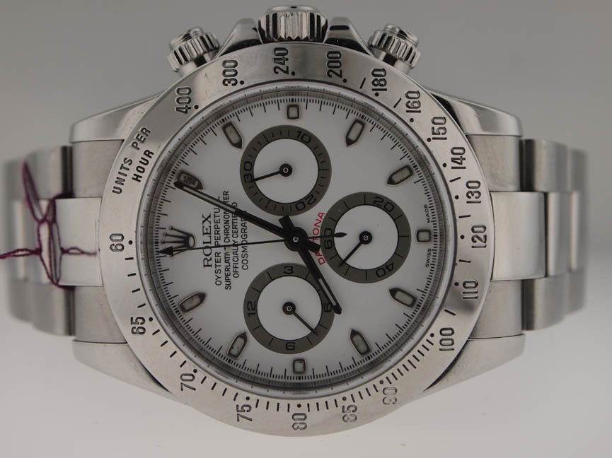 Rolex Mens Stainless Steel Daytona Chronograph. 20: Rolex Mens Stainless Steel Daytona Chronograph. 2000. Rolex, Mens, Stainless Steel, Oyster Perpetual, Daytona, Cosmograph, Chronograph, Year 2000, Automatic Rolex Movement, Oyster Bracelet, Deploymetn