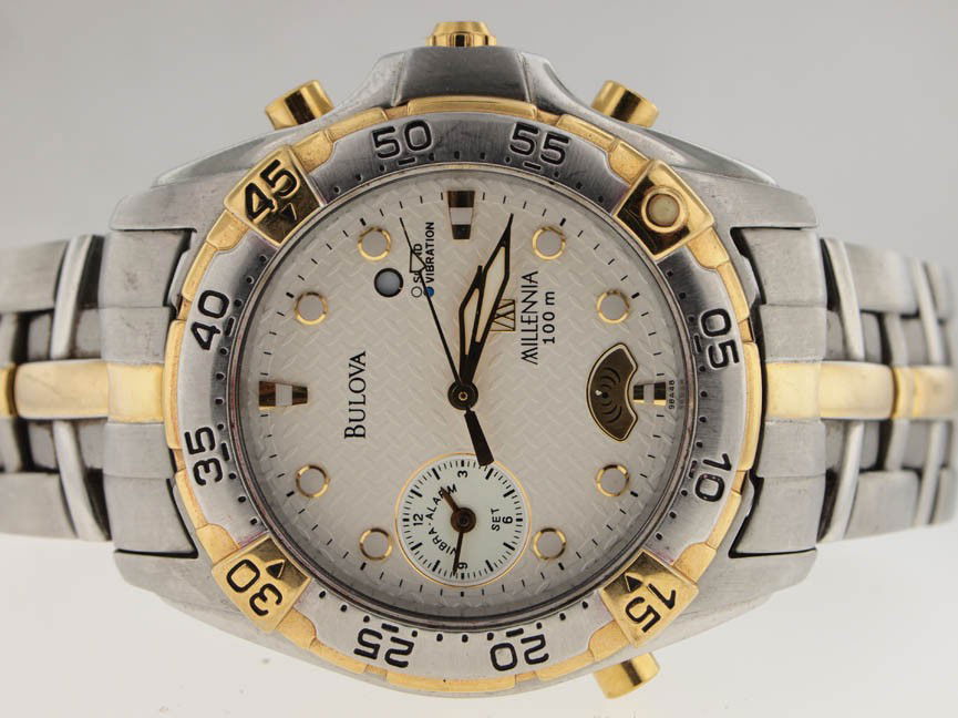 Bulova Mens SS Millennia Alarm Watch.: Bulova Mens SS Millennia Alarm Watch. Bulova, Mens, Stainless Steel, Two Tone, Alarm, Very Good Condition, Currently in Running Condition.