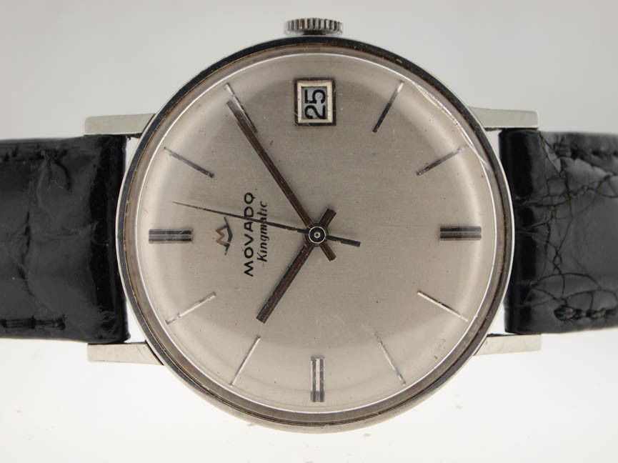 Movado Mens SS Vintage Automatic. Circa 1960s-1970: Movado Mens SS Vintage Automatic. Circa 1960s-1970s. Movado, Mens, Stainless Steel, Automatic Movement, Vintage, Circa 1960s-1970s, Date, Leather Strap, Swiss Made, Beautiful Vintage Condition, Curren