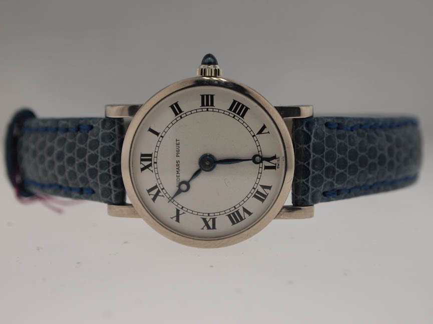 Audemars Piguet Ladies 18k White Gold Watch.: Audemars Piguet Ladies 18k White Gold Watch. Audemars Piguet, Ladies, 18k White Gold, Leather Strap, Roman Numeral Dial, Swiss Made, Beautiful Condition, Pre-Owned.