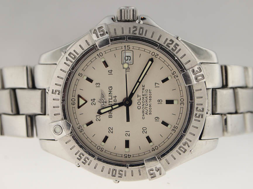 Breitling Mens Stainless Steel Colt. Automatic.: Breitling Mens Stainless Steel Colt. Automatic. Breitling, Mens, Stainless Steel, Colt, Automatic Movement, Date, Recently Serviced, Deploymetn Buckle, Swiss Made, Beautiful Condition, Pre-Owned.