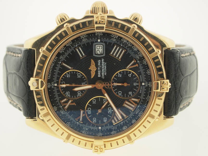 Breitling Mens 18k Gold Crosswind Chronograph 43 MM: Breitling Mens 18k Gold Crosswind Chronograph 43 MM. Breitling, Mens, 18k Gold, Crosswind, Chronograph, Automatic, Date, 43MM, Swiss Made.