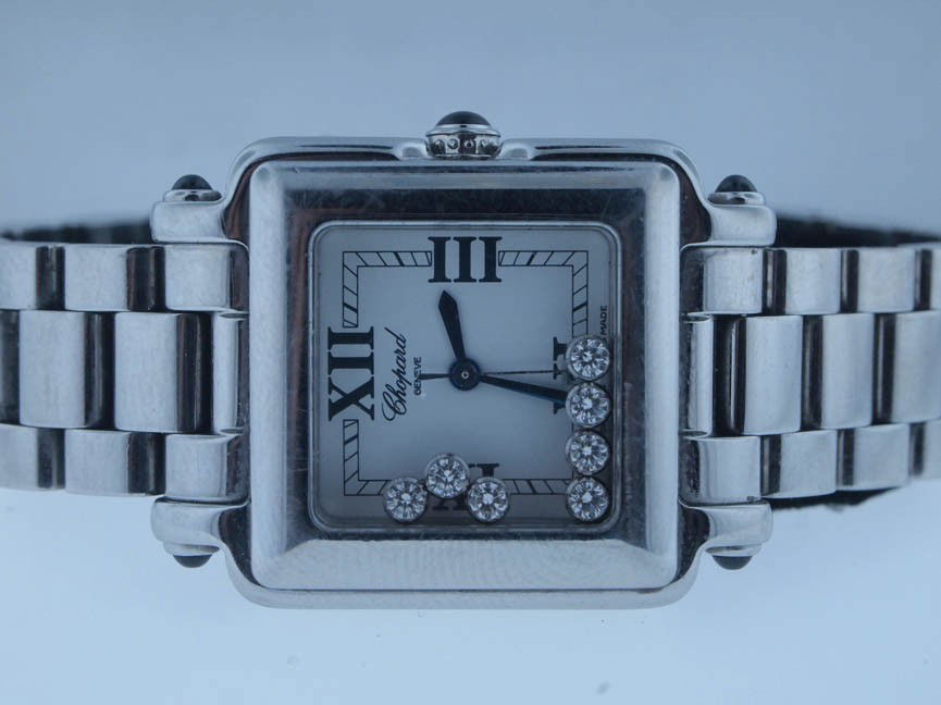 Chopard Ladies SS Happy Sport Diamonds.: Chopard Ladies SS Happy Sport Diamonds. Chopard, Ladies, Stainless Steel, Happy Sport, Diamonds, Deployment Buckle, Swiss Made.