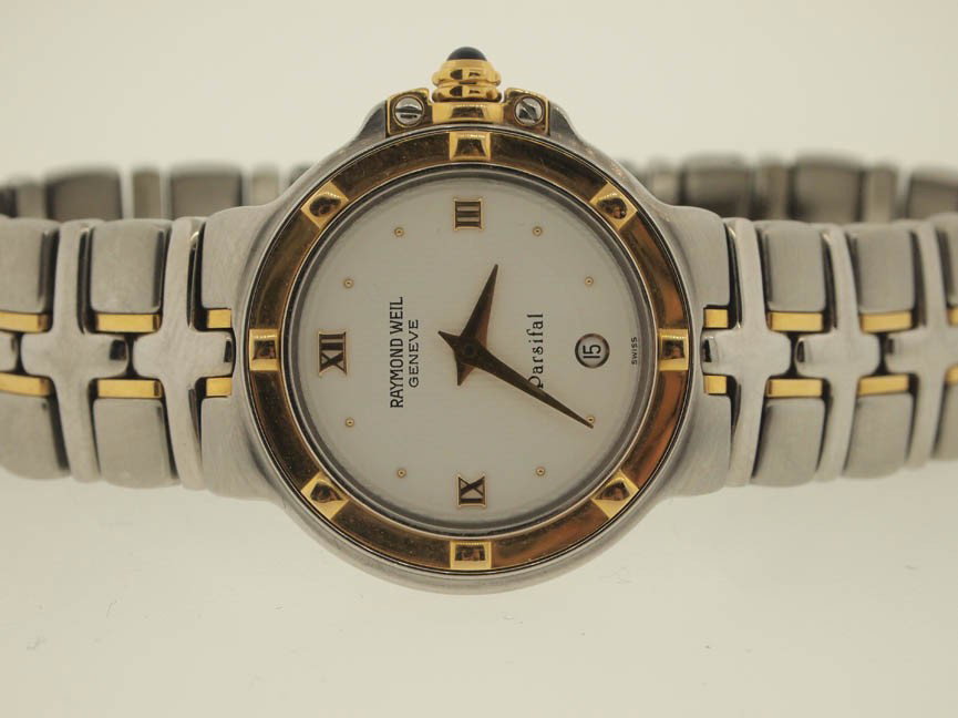 Raymond Weil 18k and SS Ladies Parsifal.: Raymond Weil 18k and SS Ladies Parsifal. Raymond Weil, Ladies, 18k Gold, Stainless Steel, Parsifal, Date, Deployment Buckle, Swiss Made.