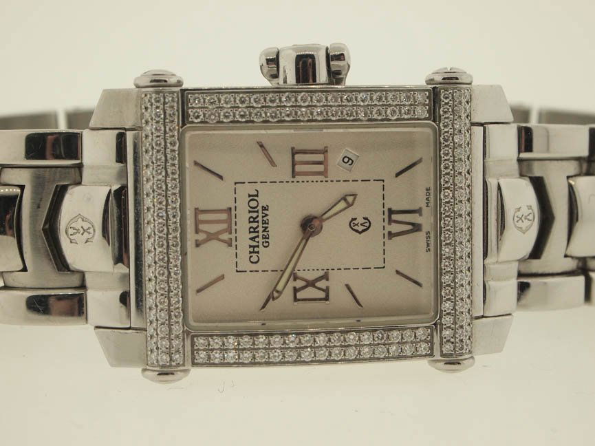 Charriol Ladies SS Diamond Watch. Retail 4200.: Charriol Ladies SS Diamond Watch. Retail 4200. Charriol, Ladies, Stainless Steel, Diamond Watch, Aprox Retail 4200, Date, Deployment Buckle, Swiss Made.