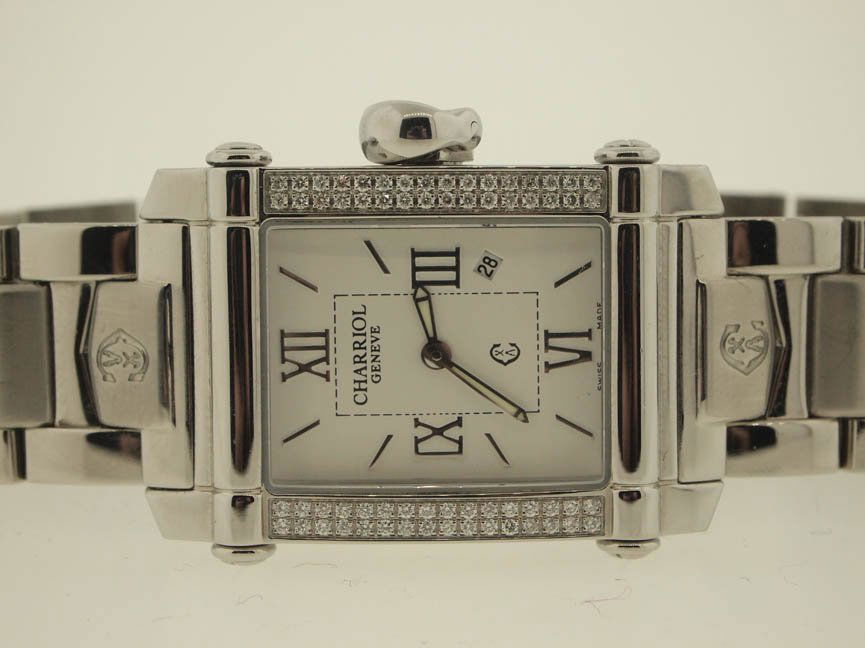 Charriol Ladies SS Diamond Watch.: Charriol Ladies SS Diamond Watch. Charriol, Ladies, Stainless Steel, Diamond Watch, Date, Deployment Buckle, Swiss Made.