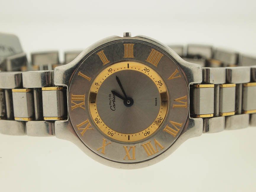 Cartier Ladies Two-Tone 21.: Cartier Ladies Two-Tone 21. Cartier, Ladies, Two-Tone, 21, Quartz Movement, Deployment Buckle, Swiss Made.