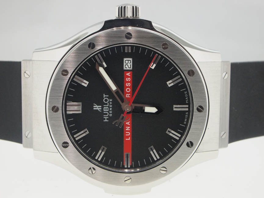 Hublot NEW SS LE Classic Luna Rossa 42MM.: Hublot NEW SS LE Classic Luna Rossa 42MM. Hublot, BRAND NEW UNWORN, Mens, Stainless Steel, Classic, Limited Edition, Luna Rossa, $5800 Retail, Automatic Movement, Skeleton Back, Deployment Buckle, Swi