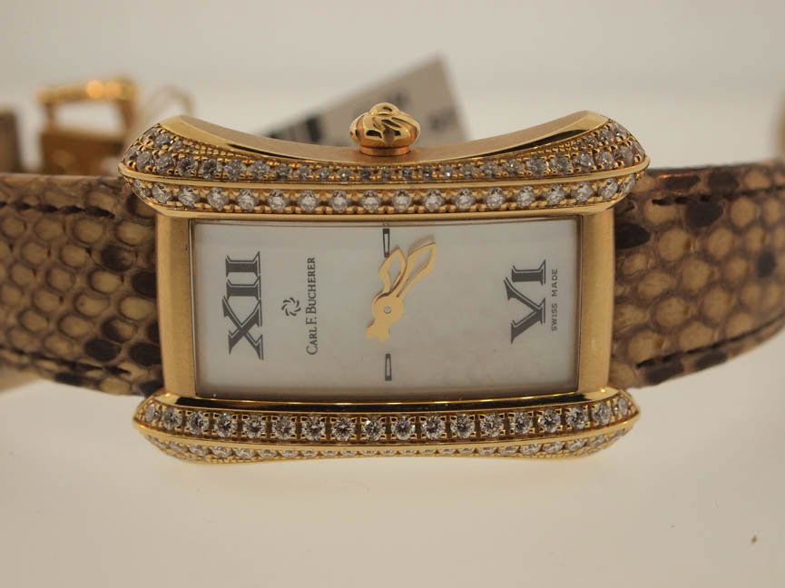 Carl F Bucherer 18k Gold Alacria. Diamonds.: Carl F Bucherer 18k Gold Alacria. Diamonds. Carl F Bucherer, 18k Gold, Alacria, Diamonds, Deployment Buckle, Leather Strap, 19k Retail, Swiss Made.