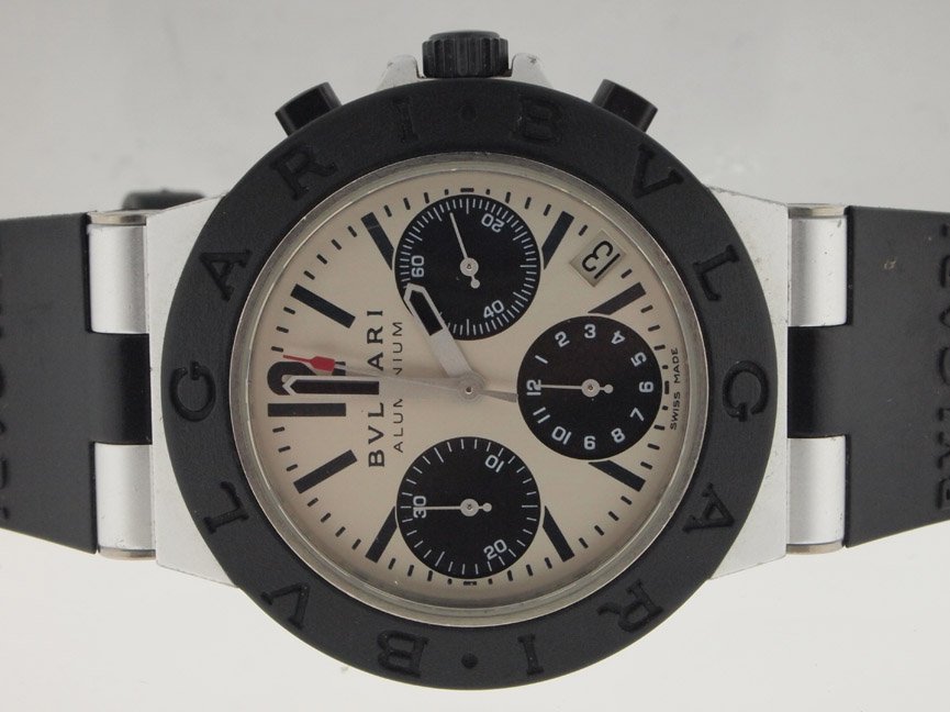 Bulgari Mens Diagano Chronograph. Box/Papers.: Bulgari Mens Diagano Chronograph. Box/Papers. Bulgari, Bvlgrari, Aluminum, Rubber, Diagano, Chronograph, Date, Comes with Box and Papers, Swiss Made.
